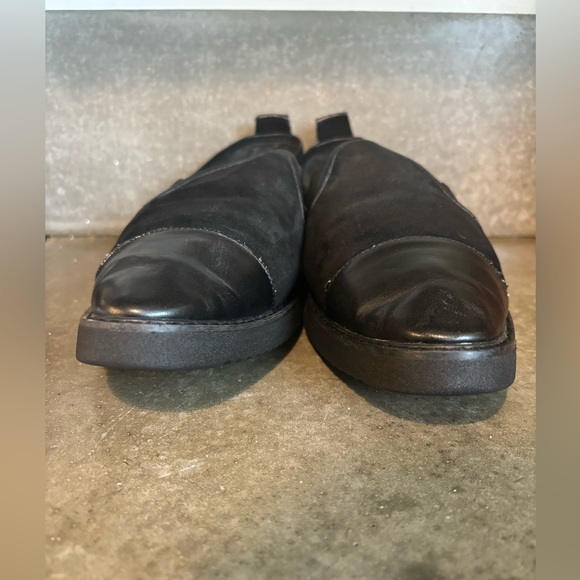 Karl Lagerfeld Black Leather Slip On Shoes Cler Black Suede Men’s Size 14M - Picture 6 of 12